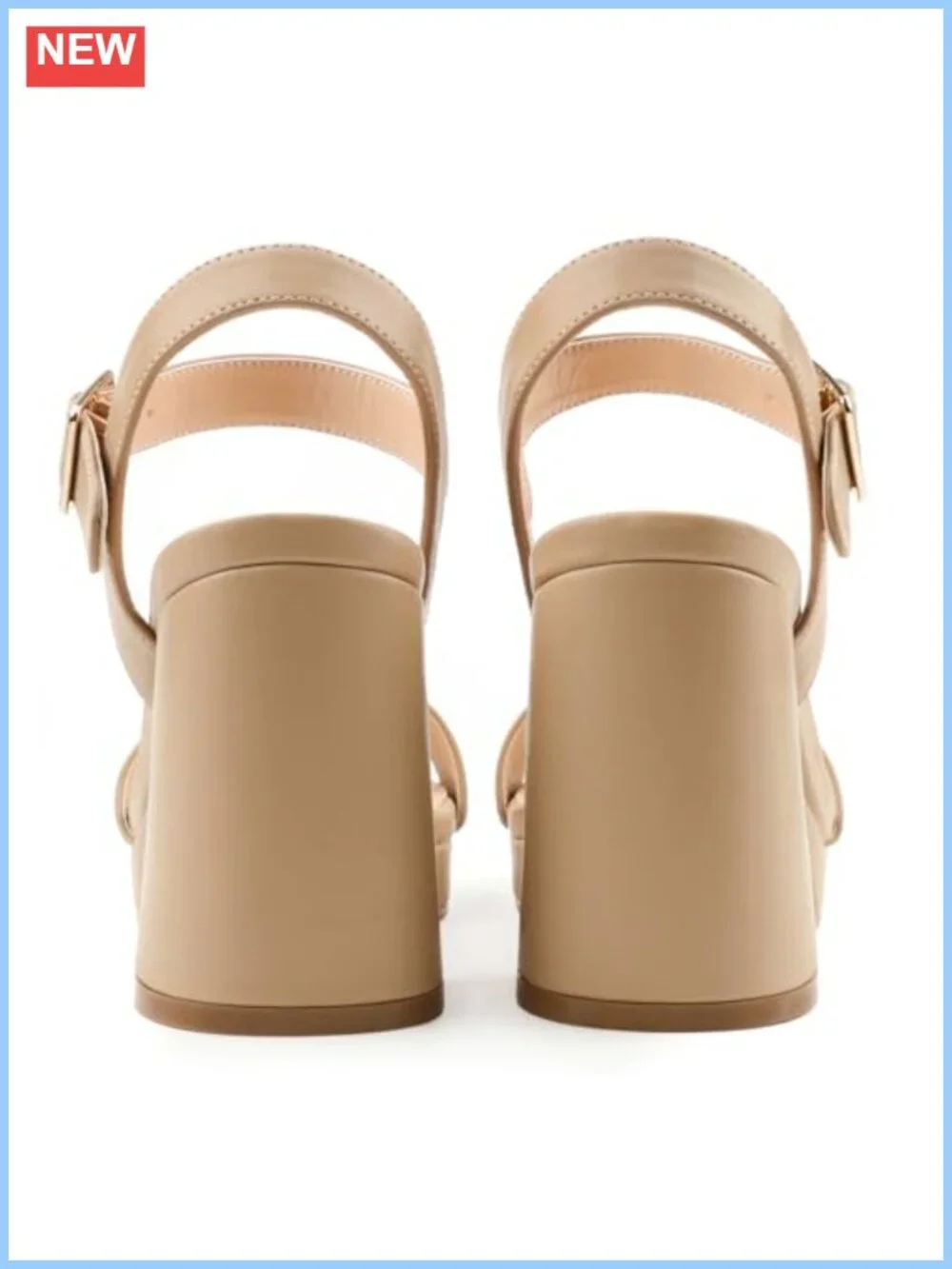 Chunky Block Heel Platform Sandals with Adjustable Ankle Strap, 3.5